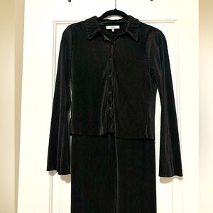 RO & DE black silky top and pants size small